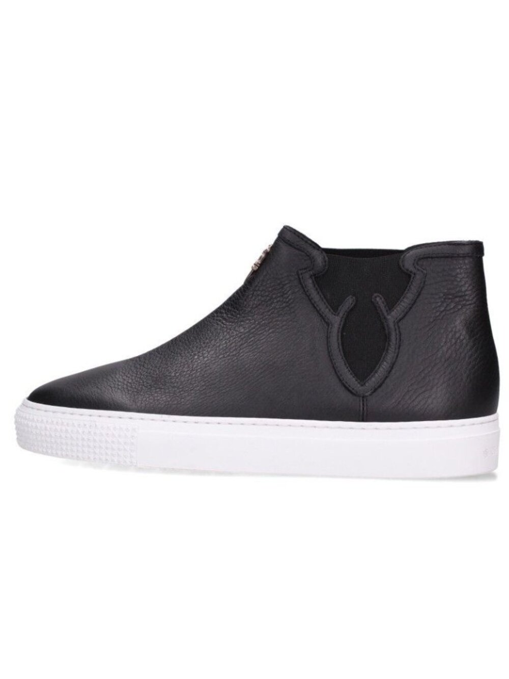 Chrome Hearts Mid Top Douger Decoration Side Gore High Cut Leather Sneakers